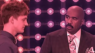 Steve Harvey MAD at Tyler Ninja Family Feud turns UGLY [upl. by Hakilam217]