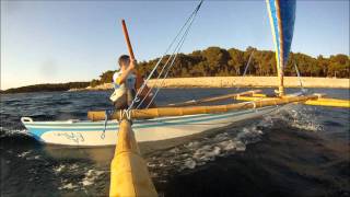 Sailing Outrigger Canoe quotVelellaquot  Wharram Melanesia Nr 673 [upl. by Ytok]