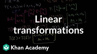 Linear transformations  Matrix transformations  Linear Algebra  Khan Academy [upl. by Irrehs]