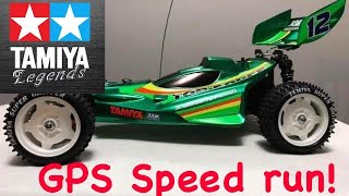 Tamiya Top Force GPS Speed run with a 4370kv Brushless Motor and 2s Lipo on a 17t amp 21t Pinion [upl. by Arrec]