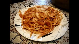 AMATRICIANA DOC o Matriciana La vera ricetta originale di Amatrice con pasta spaghetti o bucatini [upl. by Gide478]