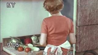 1950s Household Montage Cooking and Laundry [upl. by Nylhtak]