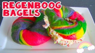 Regenboog Unicorn Bagel Recept  PINTEREST ONZIN OF ZINNIG [upl. by Ydnyl396]