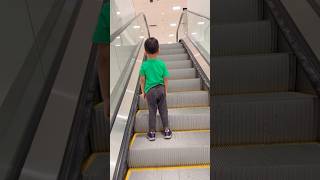 Cute baby🥰boarding the Escalator and stepping off thoughtfully🤪😂🤣 [upl. by Cathyleen413]