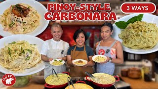 PINOYSTYLE CARBONARA 3 WAYS WITH MS ERIN amp MS THERESA [upl. by Winne]