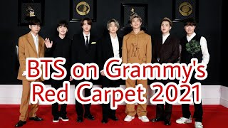 BTS on Grammy Red Carpet 2021 [upl. by Sdlonyer]