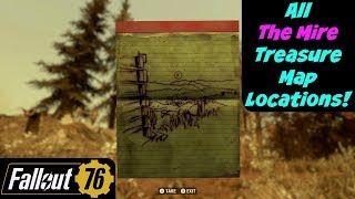 Fallout 76 All The Mire Treasure Map Locations [upl. by Ruenhcs]