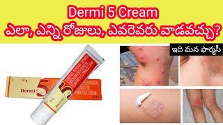 dermi 5 cream in telugu  uses how to use sideeffects precautions etc [upl. by Nadnal628]