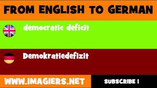 DEUTSCH ENGLISCH  Demokratiedefizit [upl. by Akemal199]