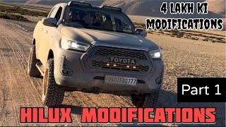 Hilux modifications  grill and lights  Hilux 4x4  Hilux offroad  Ladakh roadtrip by car [upl. by Garek320]