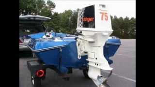 Check Mate 14 w Johnson 75hp Stinger Lake Norman NC [upl. by Karlotte]