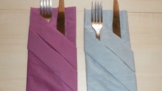 Napkin Folding  Silverware Pouch Paper Towel Folding Tutorial [upl. by Tiedeman471]