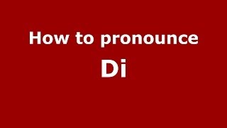 How to pronounce Di Brazilian PortugueseBrazil  PronounceNamescom [upl. by Lerad]