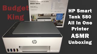 HP Smart Tank 580 All In One Printer ASMR Unboxin amp Setup [upl. by Gordon]