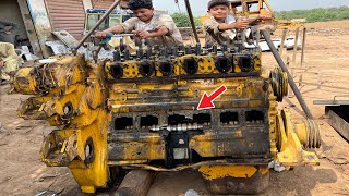 Komatsu Dozer Engine Broke due to Overheating now how Expert Mechanics Repair Engine Amazing process [upl. by Dagnah688]