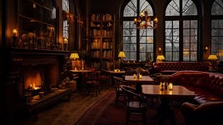 Cozy Coffee Shop Ambience with Rain and Fireplace Sounds for Sleeping Reading amp Relaxation [upl. by Parthenia]