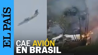 BRASIL  Un avión de pasajeros se desploma en São Paulo [upl. by Aihsikal574]