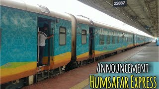 Humsafar Express Announcement Arrival Vijayawada Railway Station BZA Junction [upl. by Anayeek]