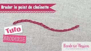 Broderie  Le point de chainette [upl. by Evered]