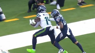 DK METCALF UNREAL ONE HANDED TOUCHDOWN 😱🔥 Seahawks vs Titans 2023 Highlights [upl. by Lunsford]