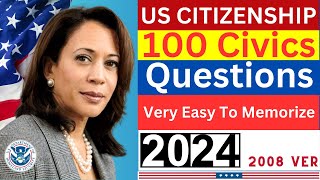 2024 EASY Answer USCIS Official 100 Civics Questions amp Answers for US Citizenship Interview 2024 [upl. by Pence]