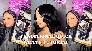 TRADITIONAL QUICK WEAVE TUTORIAL  ft empire beauty supply hair [upl. by Bevus]