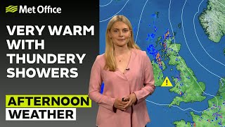 120524 – Thunderstorm warnings for many – Afternoon Weather Forecast UK – Met Office Weather [upl. by Akinert]