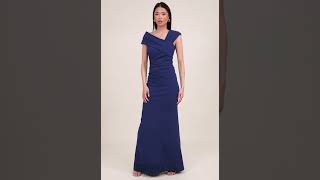 Elegant dark blue one shoulder maxi [upl. by Gellman]