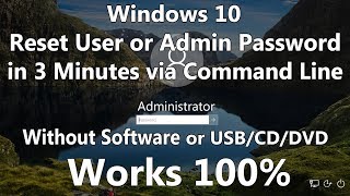 2024 Reset Windows 10 Password without Software or Bootable Media using only Command Line [upl. by Marienthal]