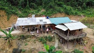 The process of completing the kitchen plinth and roofing  Family Farm [upl. by Eserahc]