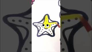 Starfish Drawing art painting kids drawing artwork youtube Youtubeshorts seaanimals [upl. by Asihtal]