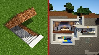 Minecraft How To Build A Modern Secret Base Tutorial  Hidden House [upl. by Eerised54]