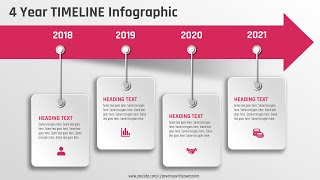 19PowerPoint Create 4 step 3D TIMELINE infographic  Agenda Slide  Free Template [upl. by Aray]