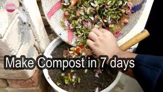 How to make compost in 7 days  how to make compost from kitchen waste [upl. by Cirederf]