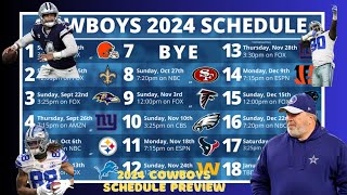 2024 Dallas Cowboys Schedule Preview [upl. by Barrett]