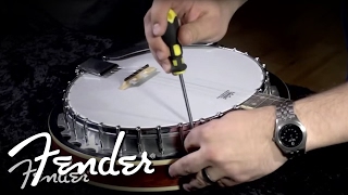 How to Tighten a Banjo Head  Fender [upl. by Nyladam]