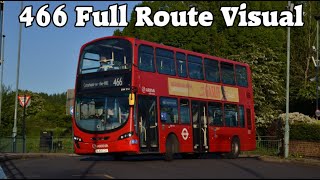 FULL ROUTE VISUAL  466  Addington Village to CaterhamontheHill  Arriva DW514 LJ13CCU [upl. by Starr86]