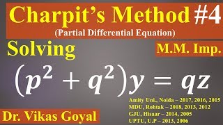 Charpits Method 4 For Non Linear Partial Differential Equations MMImp  Numerical Problem [upl. by Attevaj]