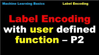 Label Encoding with user defined function  Machine Learning  Preprocessing  P2 [upl. by Uase]