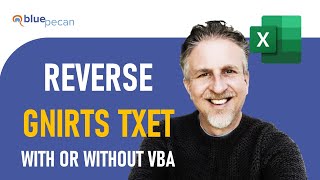 Reverse Text String Without VBA Using Formula or With VBA Using StrReverse Function  Mirror Text [upl. by Nichole]