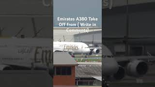 Emirates A380 Starts its Take Off Roll [upl. by Ennybor]