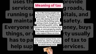 Meaning of tax [upl. by Aicinat822]