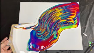 Stretching Paint Onto A Canvas Using a Dustpan [upl. by Adaurd]