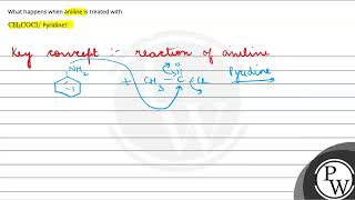 What happens when aniline is treated with\n\\\\mathrmCH3 \\mathrmCOCl \\ Pyridine [upl. by Enayr715]