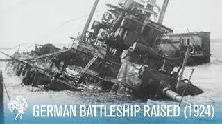 Sunken WWI German Battleship Raised SMS Hindenburg 1924  British Pathé [upl. by Wilek]