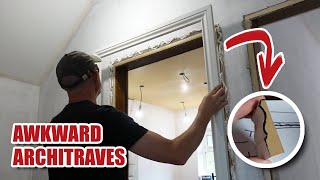 Fitting architraves on uneven replastered walls 1920’s Renovation Part 28 [upl. by Merci]