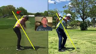 Bryson DeChambeau swinging on a single plane Comparison with Kirk Junge [upl. by Lovash]