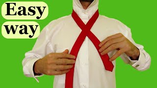 How to tie a tie EASY WAY Slowly amp Mirrored Windsor knot [upl. by Anelyak]