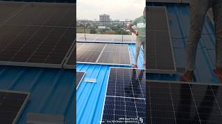 Solar fabrication installation yt renewableenergy smartphone viralshort youtubeshorts [upl. by Akerdna]