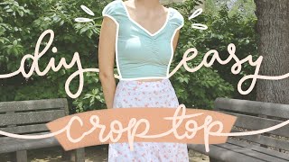 DIY Super Easy Ruched Crop Top Tutorial  Beginner Friendly Summer Top [upl. by Lashond964]